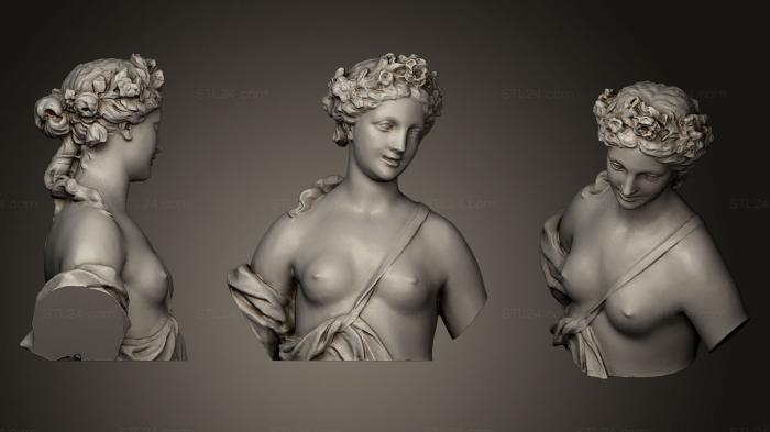 Бюсты и головы античные и исторические (Флора бюст, BUSTA_0386) 3D модель для ЧПУ станка